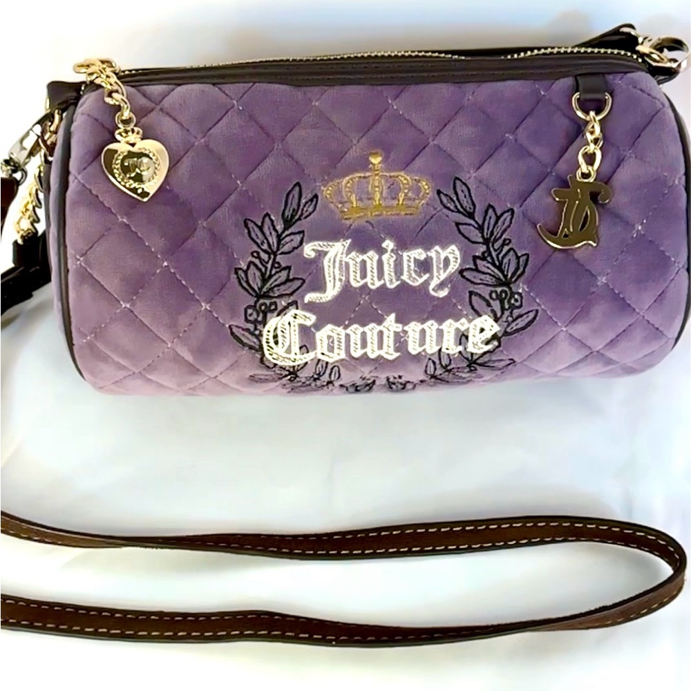 Juicy Couture Purple Quilted Crossbody Bag with Gold Accents